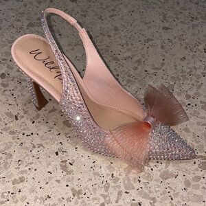 Wild Pair Sparkling Pink Slingback Heels